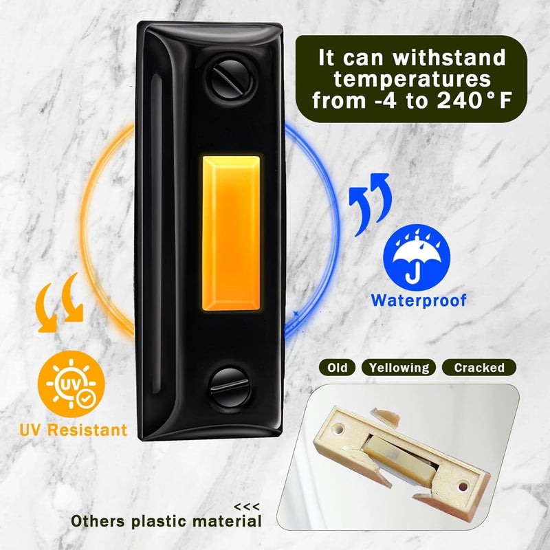 Abvsdu 2 PCS Metal Doorbell Button, Lighted Wall Mounted Door Bell Button, Upgraded Door Bell Wired Button, Doorbell for Home Replacement Universal Garage Door Opener Switch - Image 3